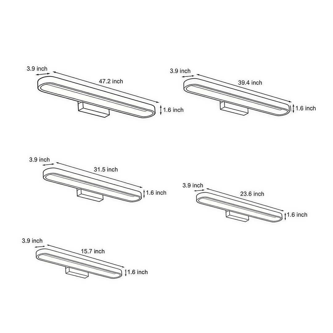 Halo Ring LED Vanity Light Bar | 5 Sizes, 3 Light Modes | Qonforta