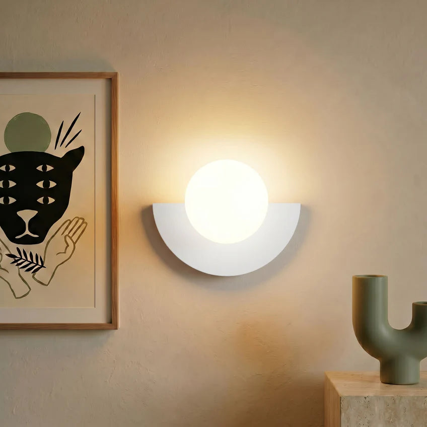 Nordic Semicircle Wall Sconce | 6 Colors & 2 Light Modes | Qonforta