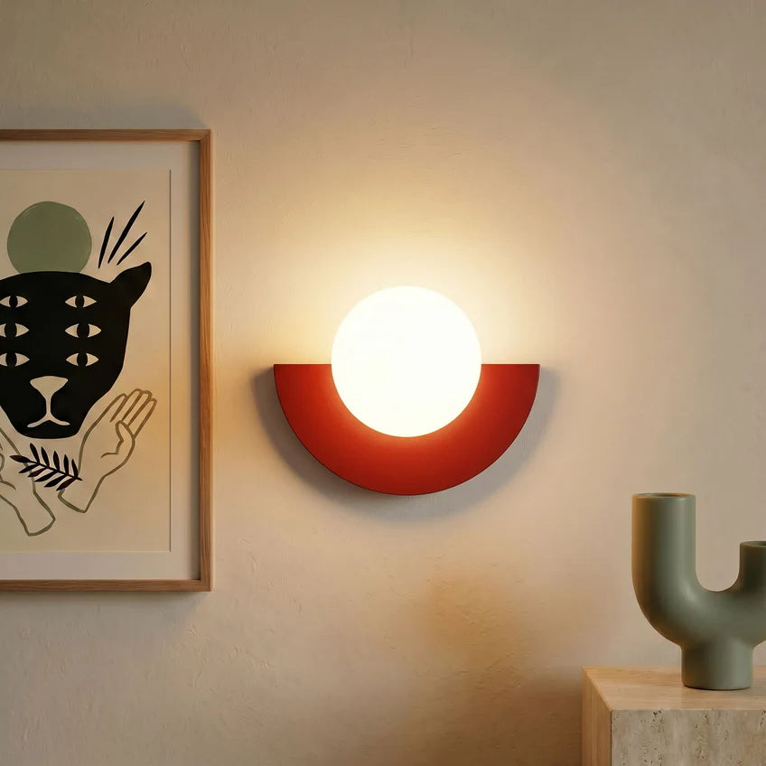 Nordic Semicircle Wall Sconce | 6 Colors & 2 Light Modes | Qonforta