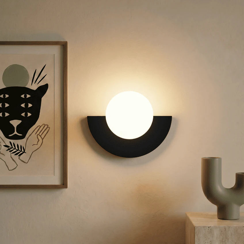 Nordic Semicircle Wall Sconce | 6 Colors & 2 Light Modes | Qonforta