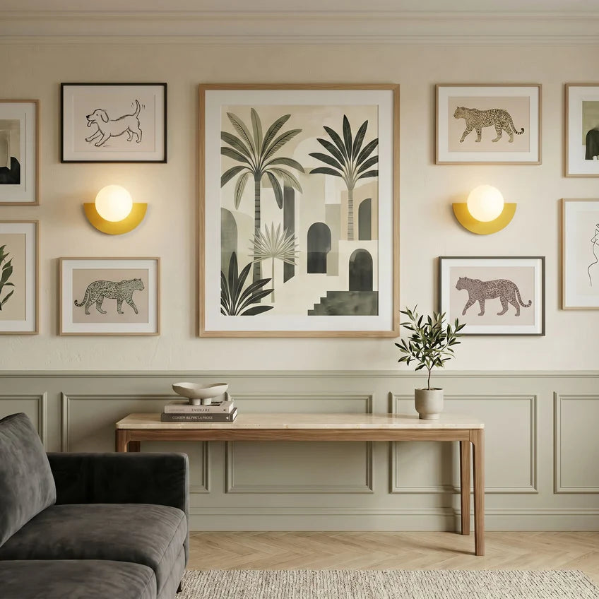 Nordic Semicircle Wall Sconce | 6 Colors & 2 Light Modes | Qonforta