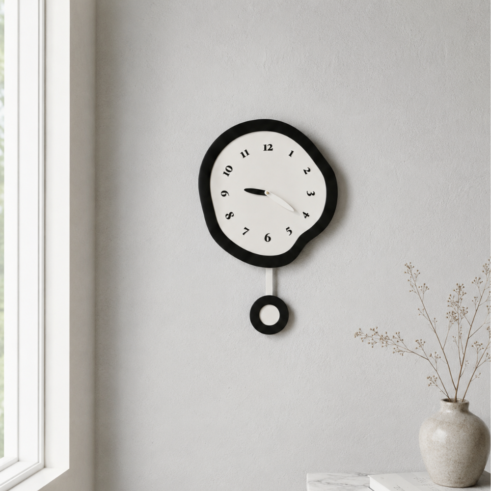 Warped Wall Clock | Silent Quartz Movement | Qonforta