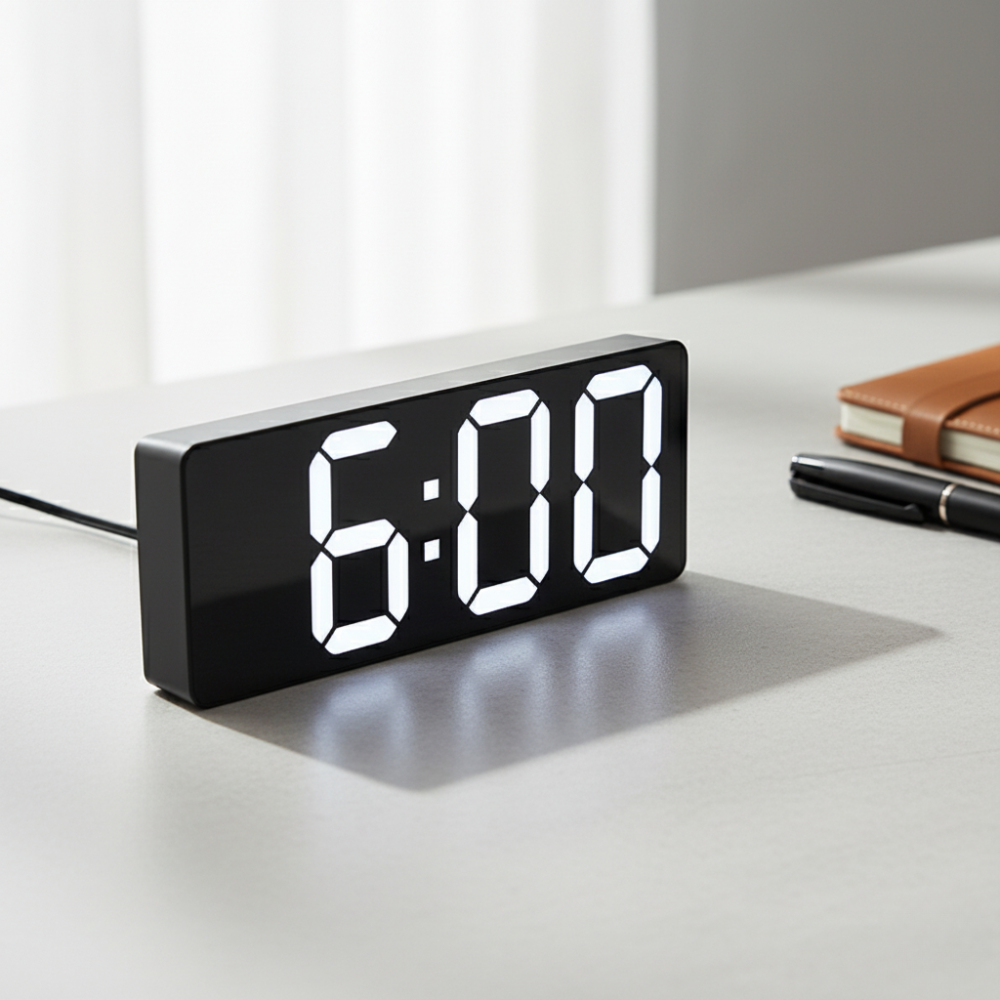 LED Digital Alarm Clock | Mirror Display | Qonforta