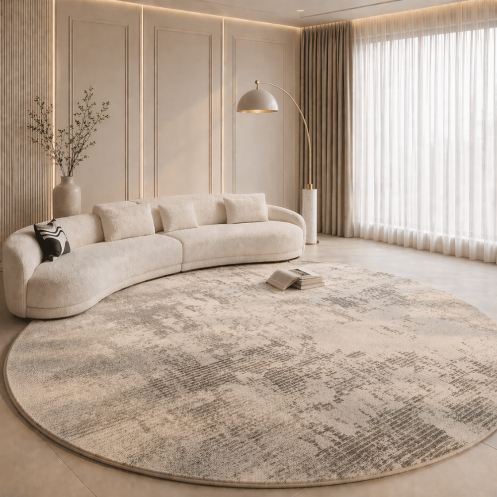 Round Plush Area Rug | Italian Style Design | Qonforta