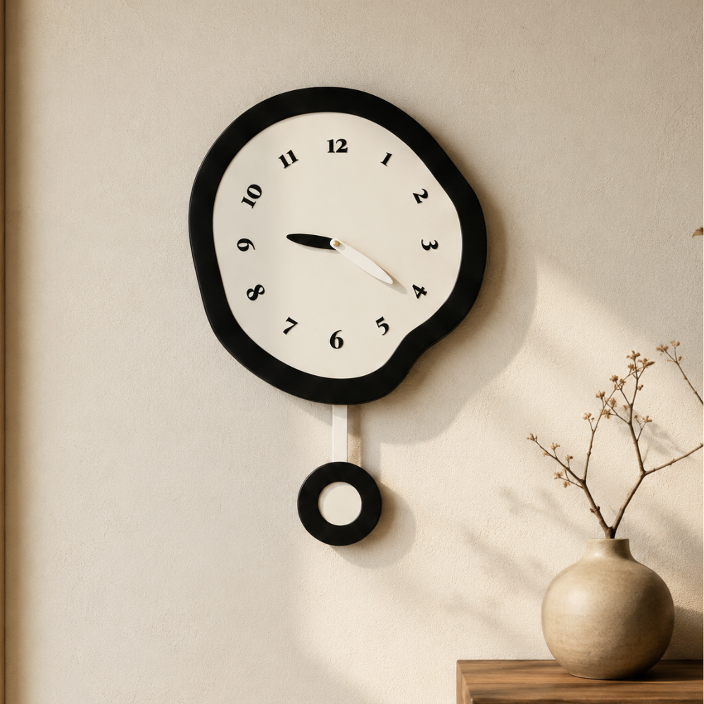 Warped Wall Clock | Silent Quartz Movement | Qonforta