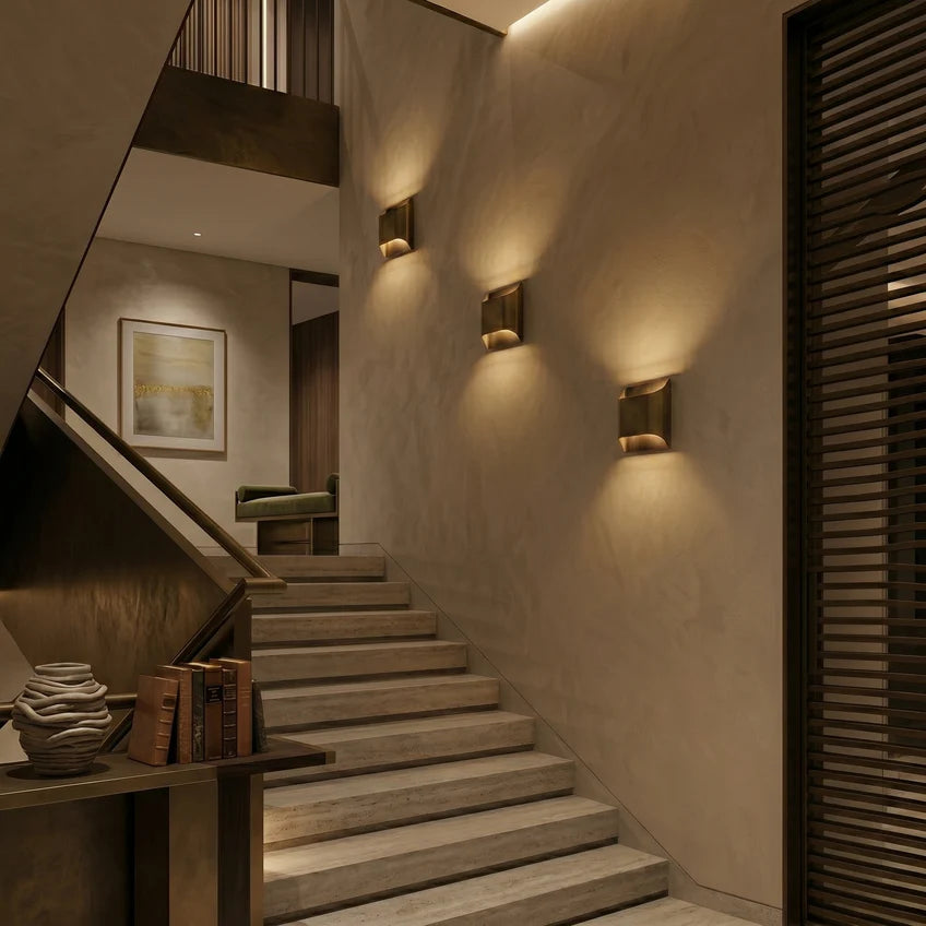Fluted Brass Wall Sconce | 2 Sizes & Colors | Qonforta