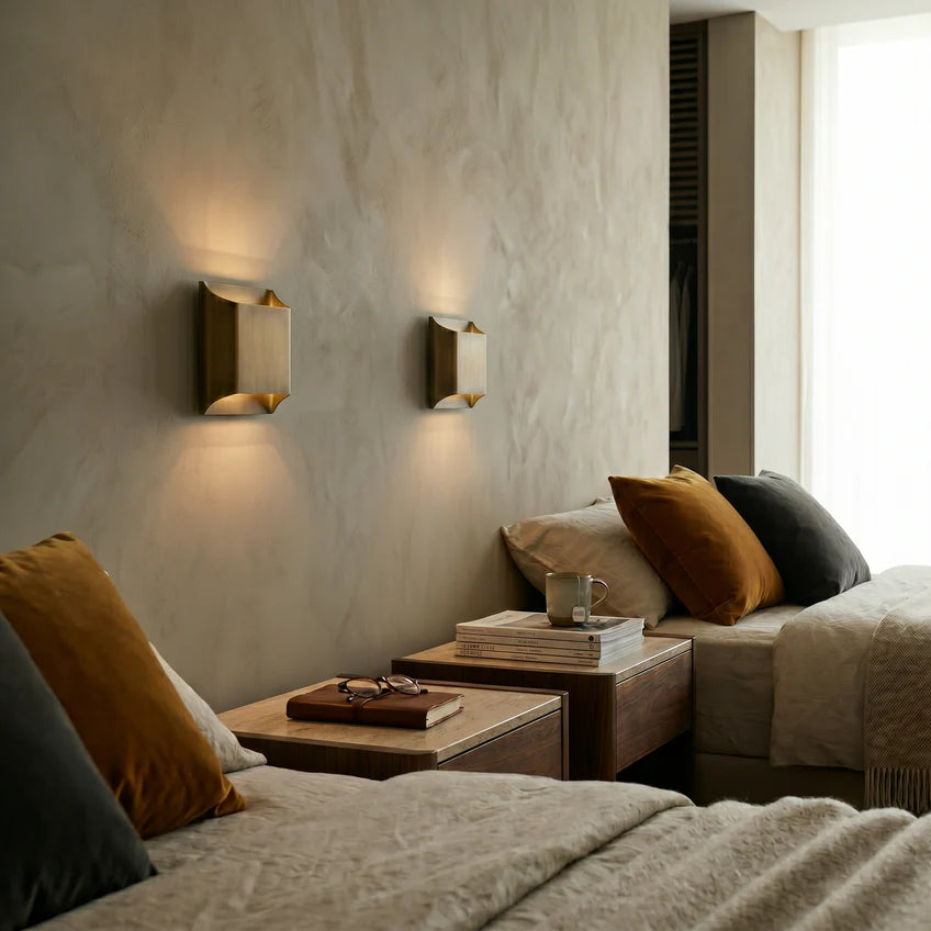 Fluted Brass Wall Sconce | 2 Sizes & Colors | Qonforta