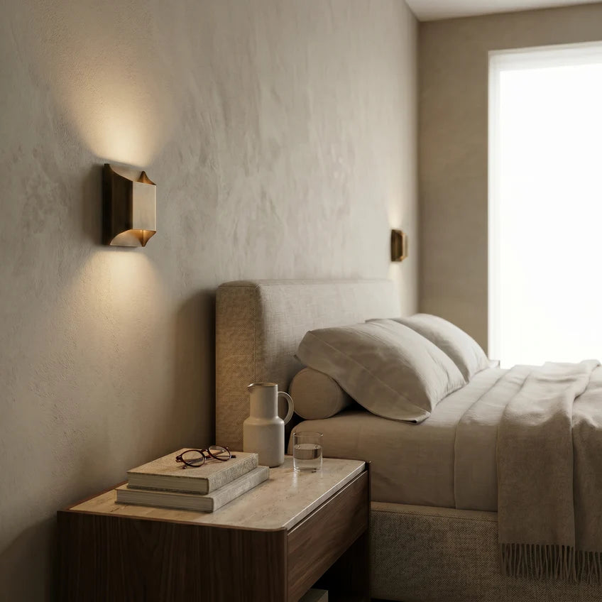 Fluted Brass Wall Sconce | 2 Sizes & Colors | Qonforta
