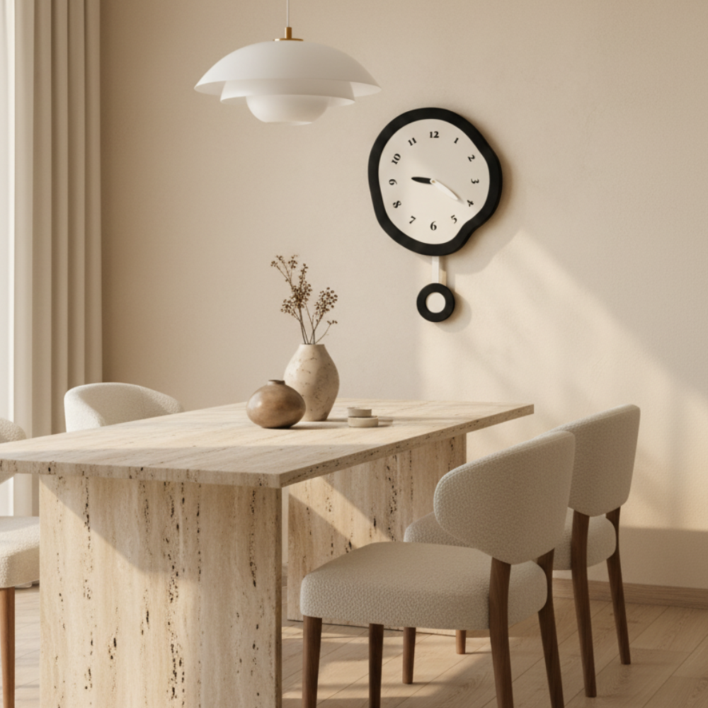 Warped Wall Clock | Silent Quartz Movement | Qonforta