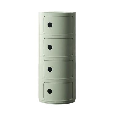 Matcha green four tier round storage unit on a white background