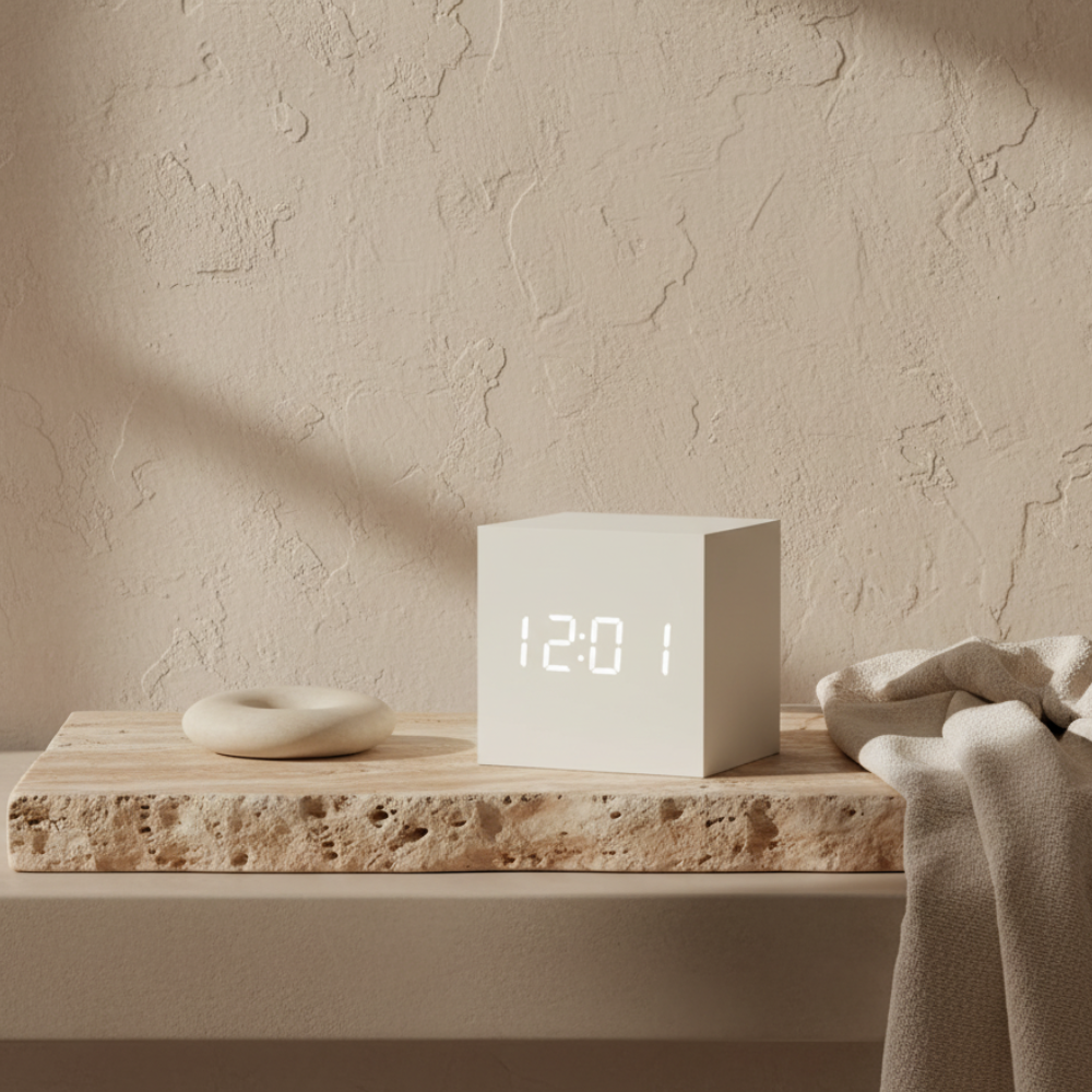 Wooden Sunrise Alarm Clock | Bamboo Finish | Qonforta