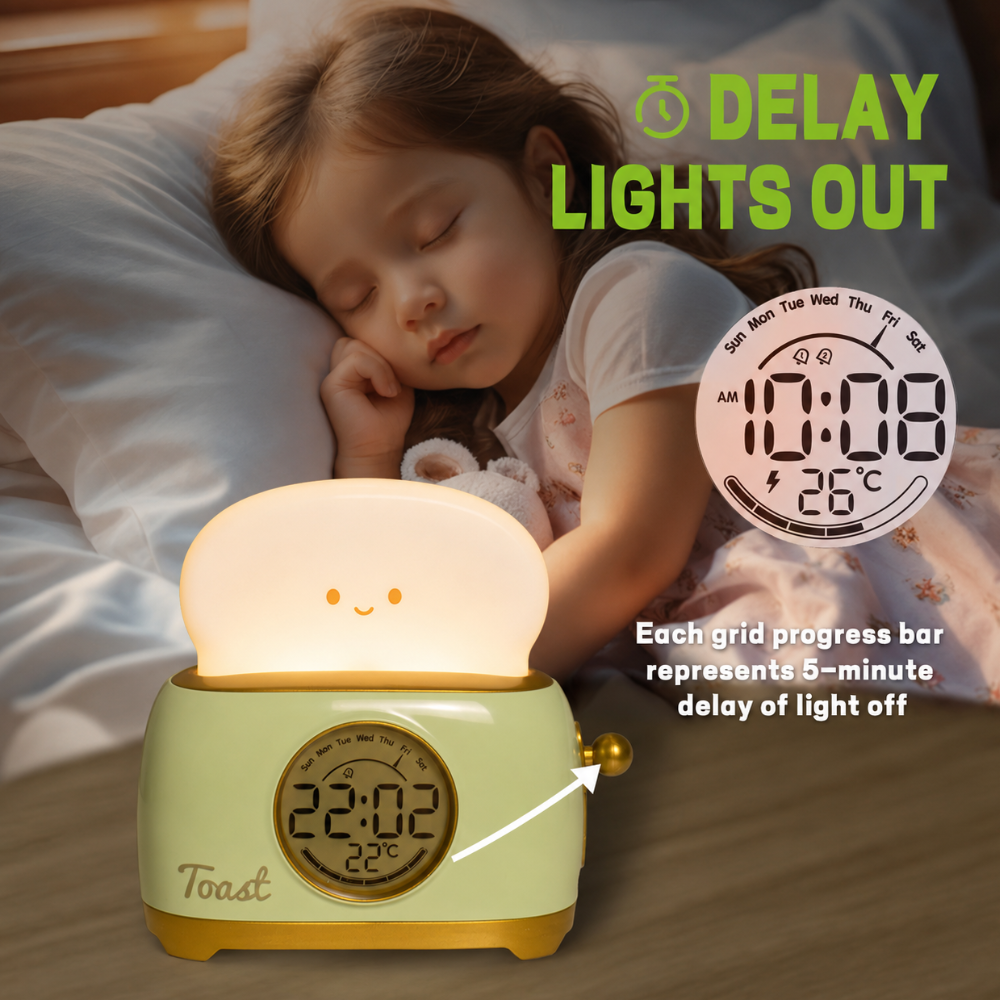 Kids Digital Alarm Clock | Night Light | Qonforta