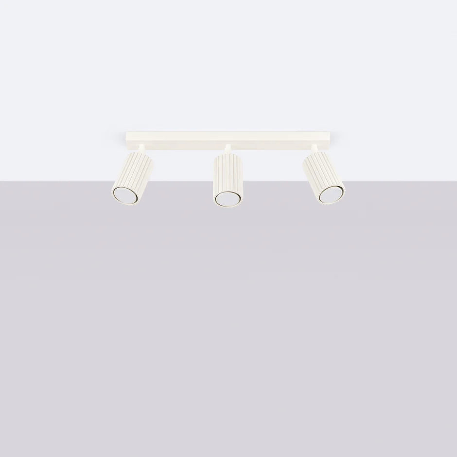 3-Spotlight Adjustable Ceiling Track Light | Beige Aluminum | Qonforta
