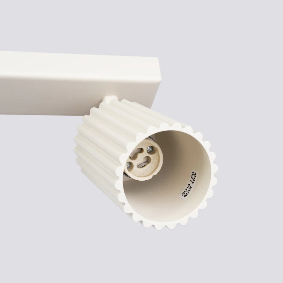 3-Spotlight Adjustable Ceiling Track Light | Beige Aluminum | Qonforta