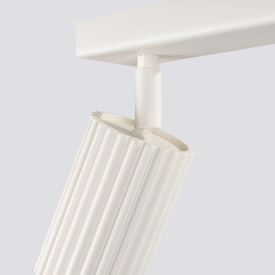 3-Spotlight Adjustable Ceiling Track Light | Beige Aluminum | Qonforta