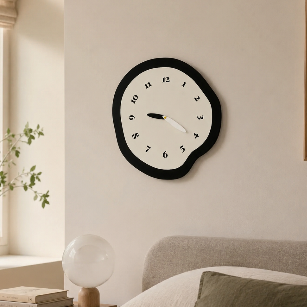 Warped Wall Clock | Silent Quartz Movement | Qonforta