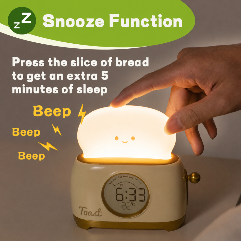 Kids Digital Alarm Clock | Night Light | Qonforta