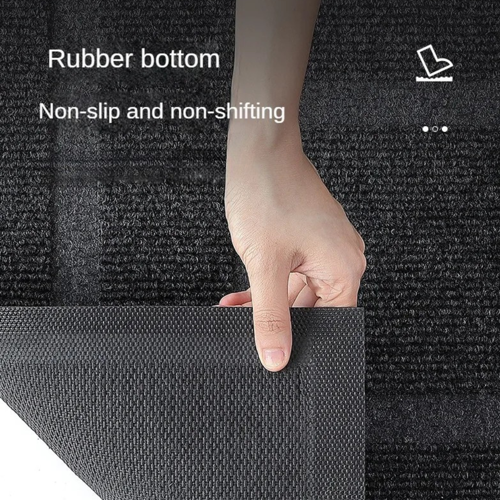 Curved Thread Outdoor Doormat | Non-Slip Rubber Backing | Qonforta