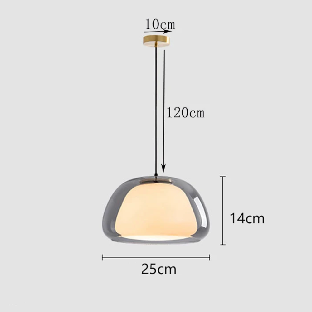 Modern Glass Dome Pendant Light | Adjustable Kitchen Island Pendant | Qonforta