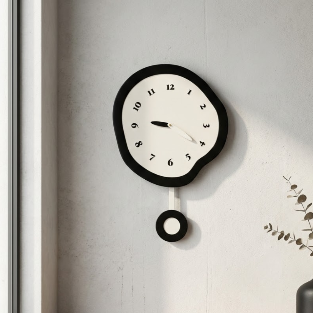Warped Wall Clock | Silent Quartz Movement | Qonforta