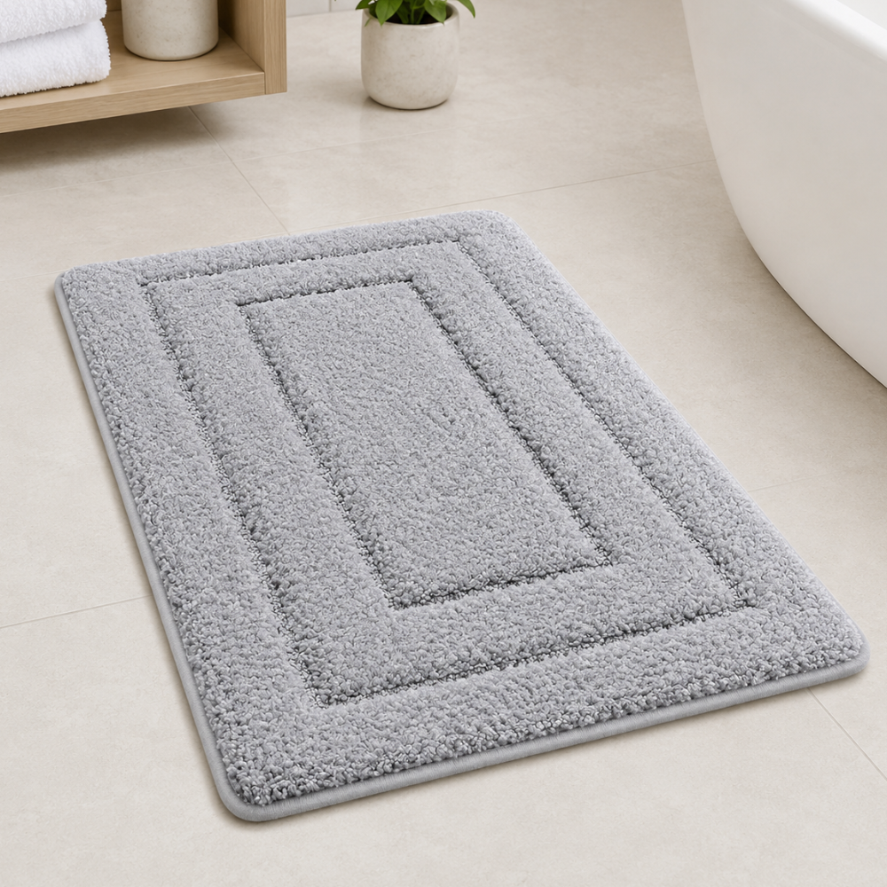 CloudStep Microfiber Bath Mat | Non-Slip TPR Backing | Qonforta