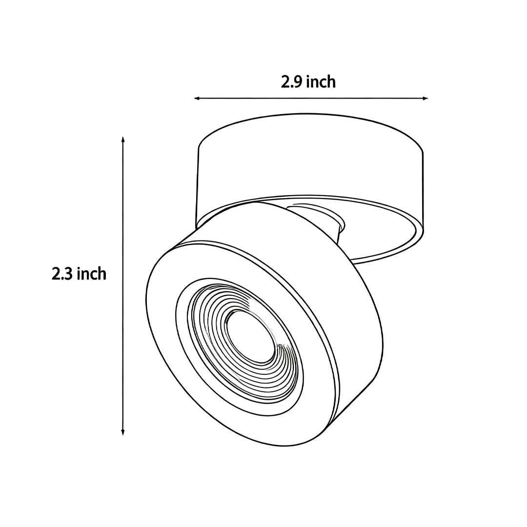 Pivot Surface Mount Spotlight | Black & White, 2 Light Modes | Qonforta
