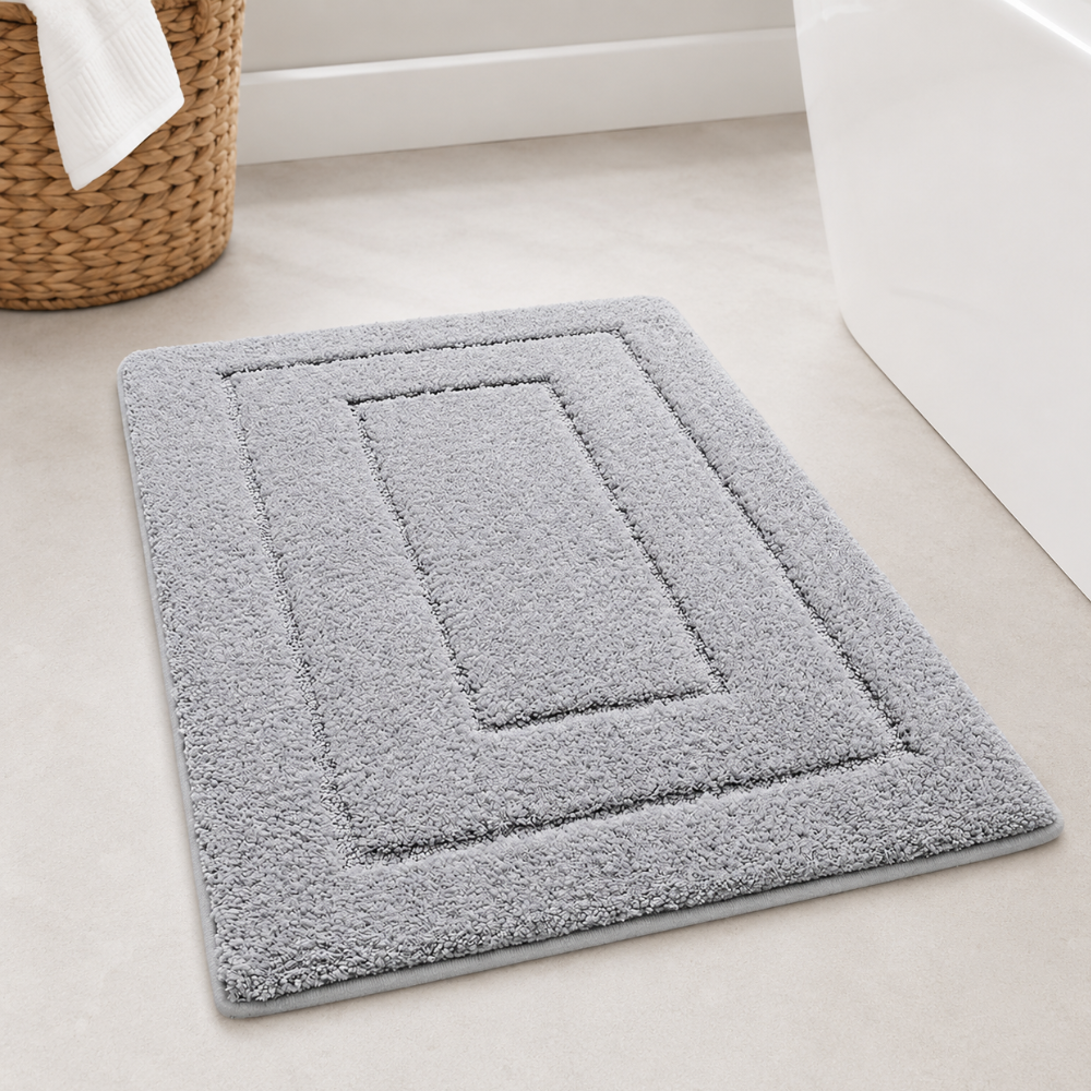 CloudStep Microfiber Bath Mat | Non-Slip TPR Backing | Qonforta