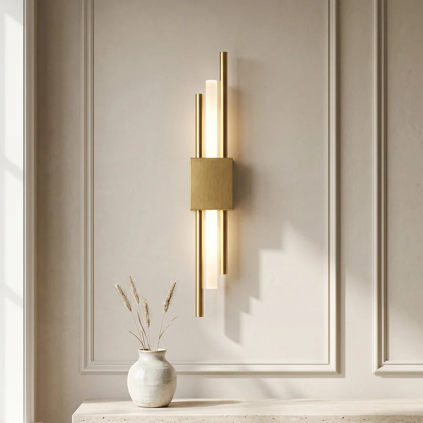 Modern Gold LED Wall Sconce | 3 Light Modes | Qonforta