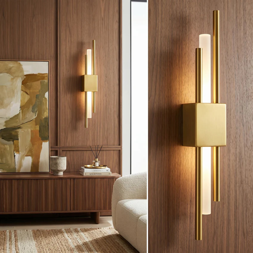 Modern Gold LED Wall Sconce | 3 Light Modes | Qonforta