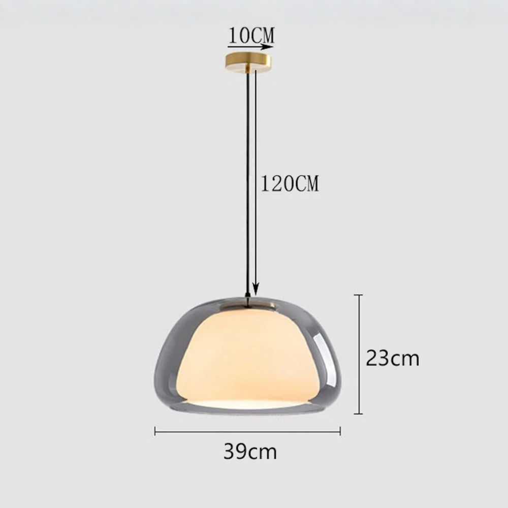 Modern Glass Dome Pendant Light | Adjustable Kitchen Island Pendant | Qonforta
