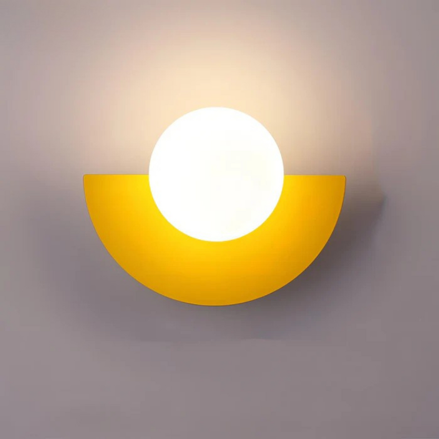 Lyca Half Moon Globe Wall Sconce in 6 Colors | Qonforta, Yellow