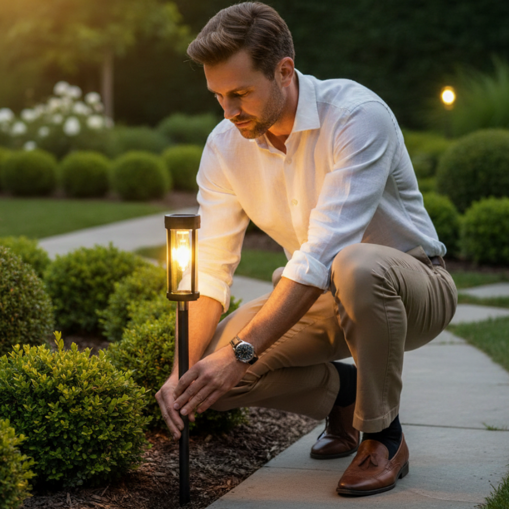 Solar Garden Pathway Lights | LED Outdoor Stakes | Qonforta