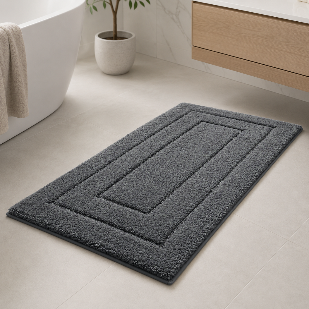 CloudStep Microfiber Bath Mat | Non-Slip TPR Backing | Qonforta