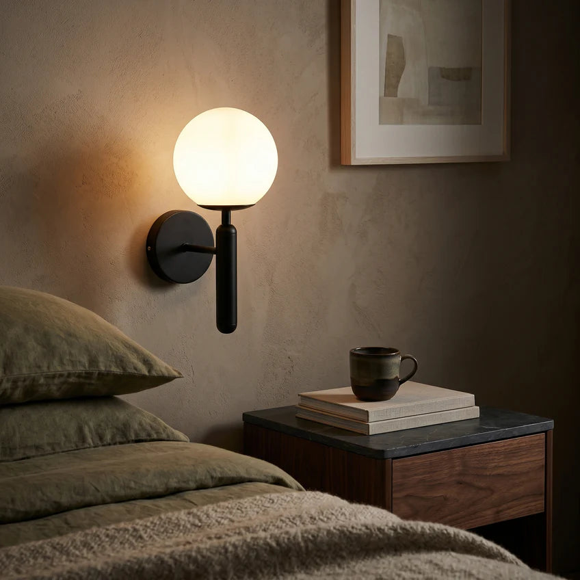 Orb Wall Sconce — Nordic Glass Ball LED Plug-In Wall Light