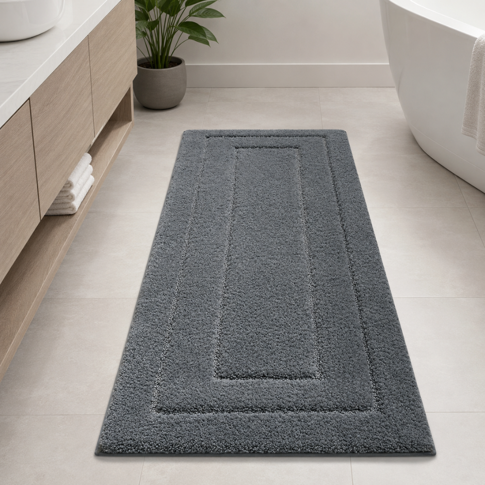 CloudStep Microfiber Bath Mat | Non-Slip TPR Backing | Qonforta