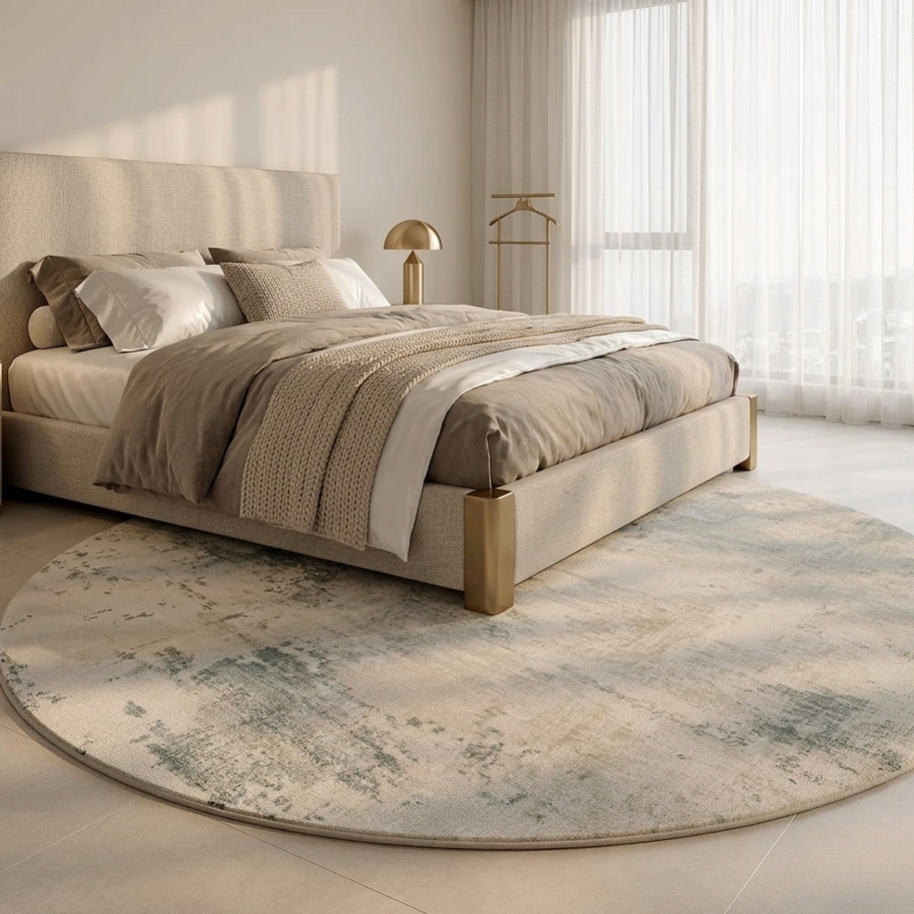 Round Plush Area Rug | Italian Style Design | Qonforta