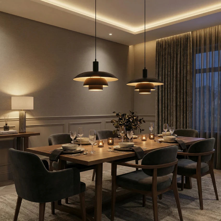 Danish Pendant Light Dimmable | 4 Colors & 2 Sizes | Qonforta