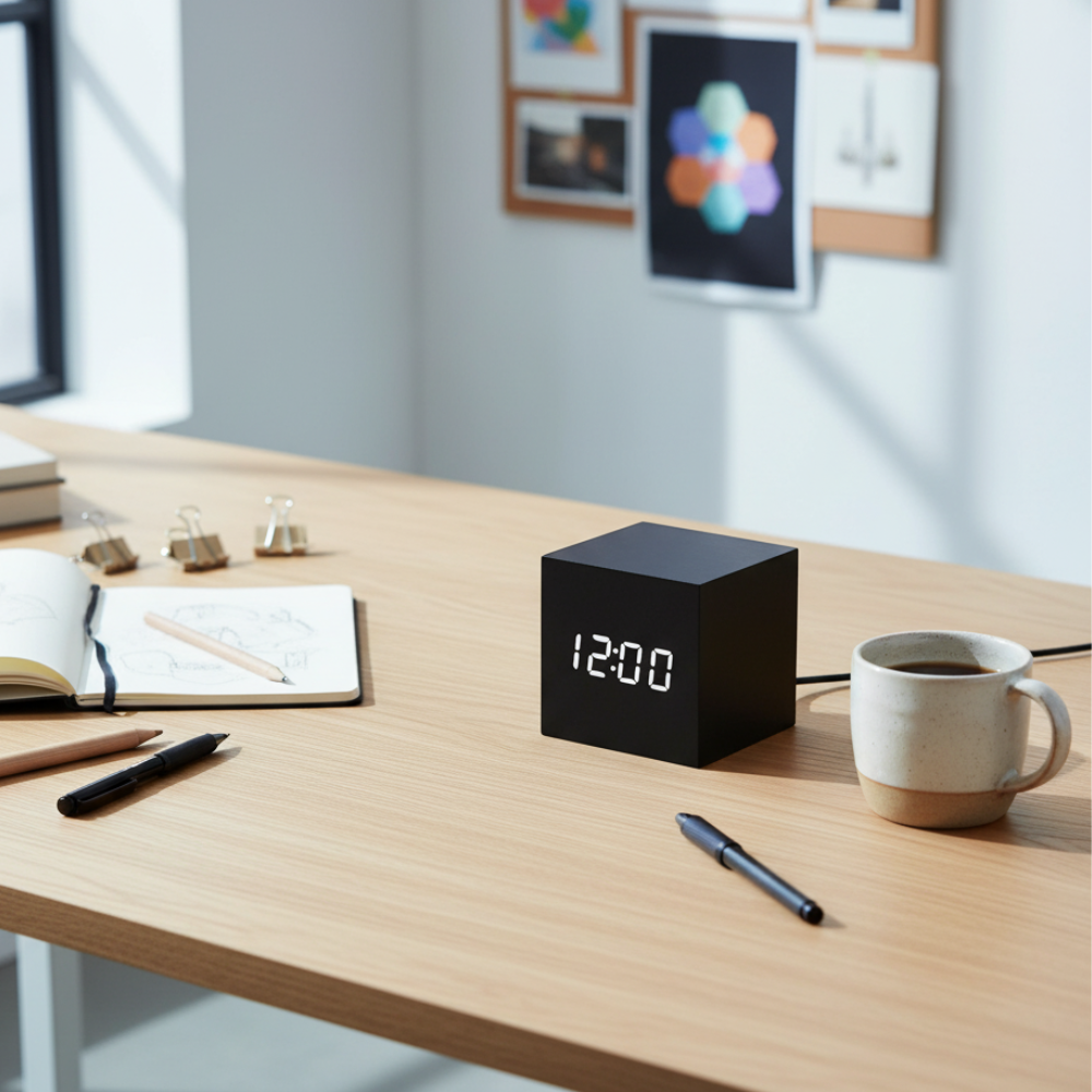 Wooden Sunrise Alarm Clock | Bamboo Finish | Qonforta