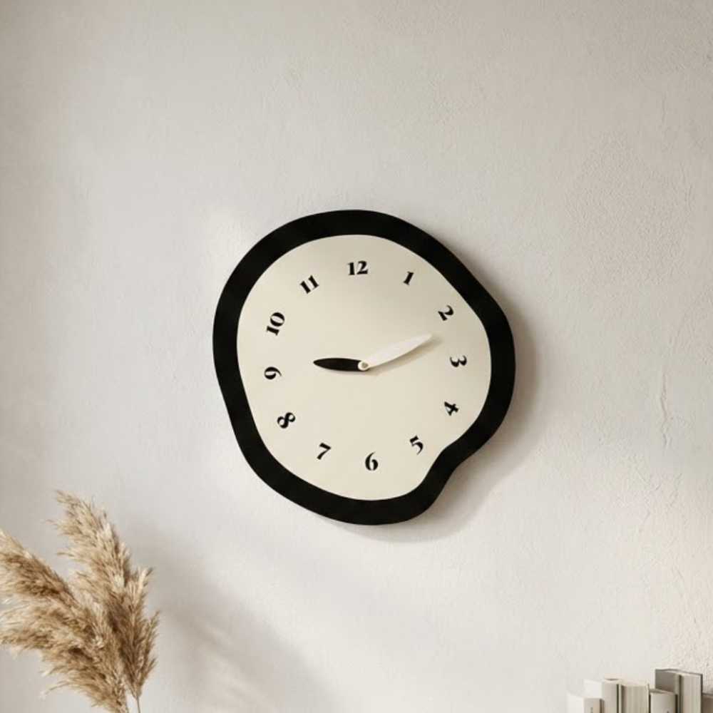Warped Wall Clock | Silent Quartz Movement | Qonforta