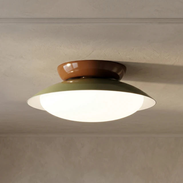 Retro Dome LED Flush Mount Ceiling Light | 2 Colors | Qonforta