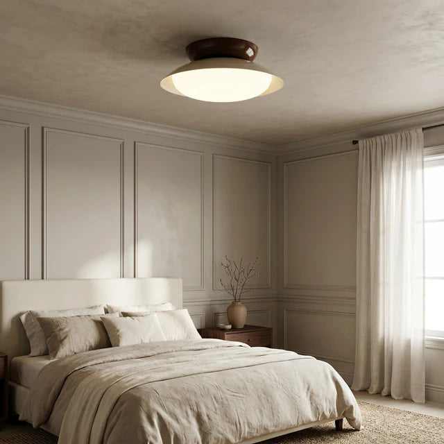 Retro Dome LED Flush Mount Ceiling Light | 2 Colors | Qonforta