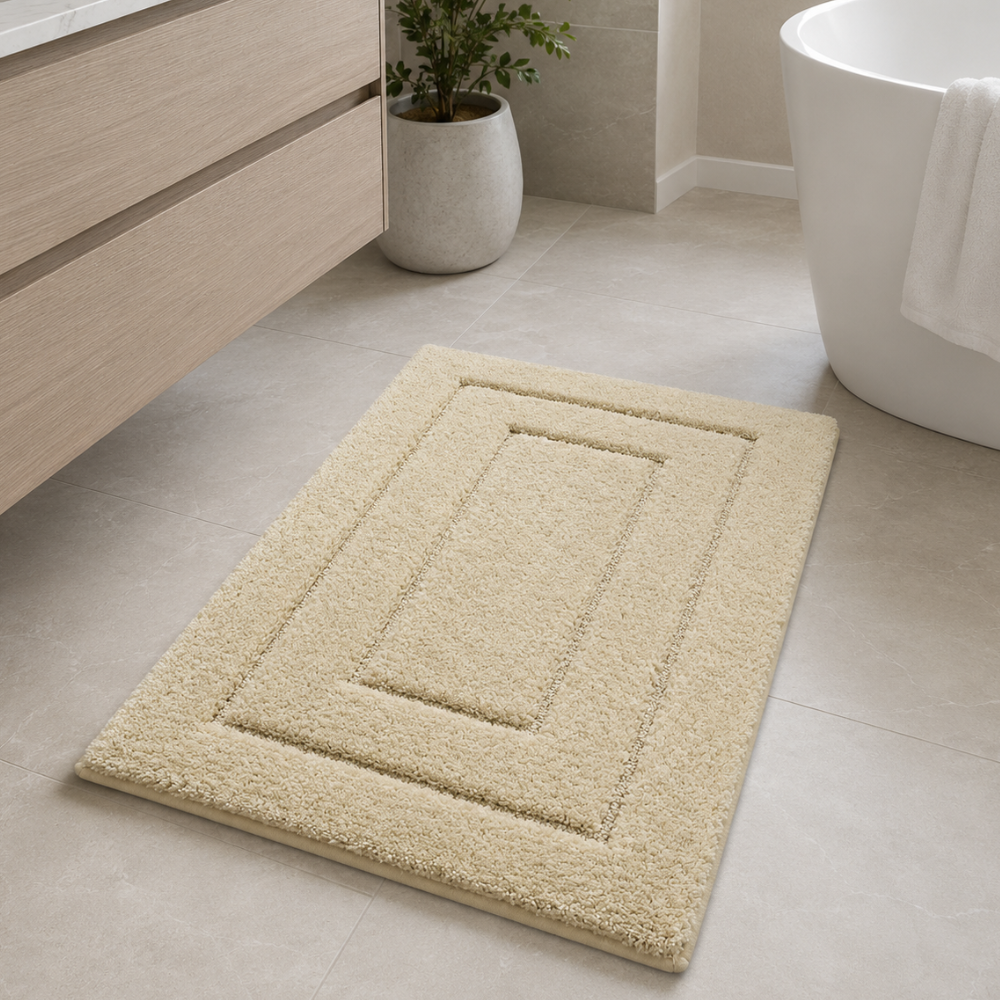 CloudStep Microfiber Bath Mat | Non-Slip TPR Backing | Qonforta