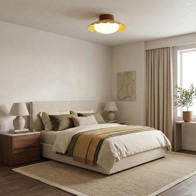 Scallop Petal LED Flush Mount Ceiling Light | 2 Colors | Qonforta