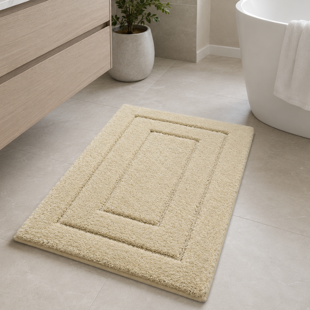 CloudStep Microfiber Bath Mat | Non-Slip TPR Backing | Qonforta