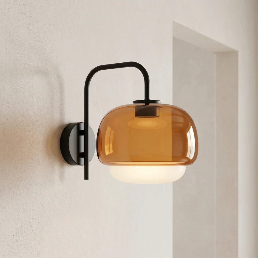 Tove Glass Dome Wall Sconce | Orange, Pink & Green | Qonforta