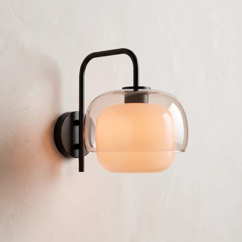 Tove Glass Dome Wall Sconce | Orange, Pink & Green | Qonforta