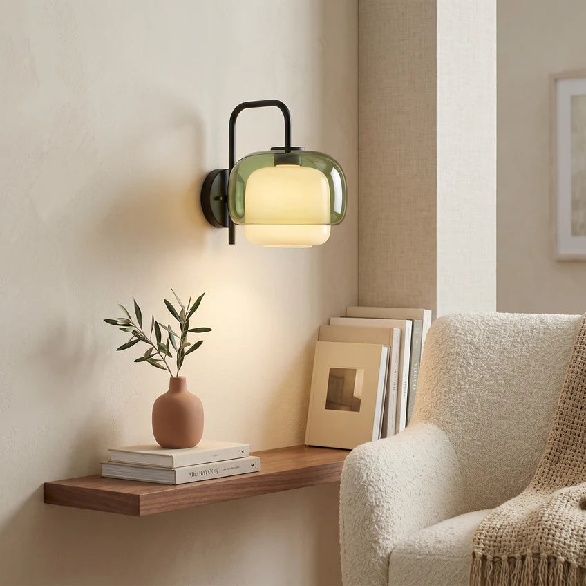 Tove Glass Dome Wall Sconce | Orange, Pink & Green | Qonforta