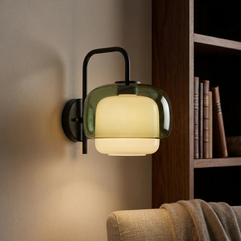 Tove Glass Dome Wall Sconce | Orange, Pink & Green | Qonforta