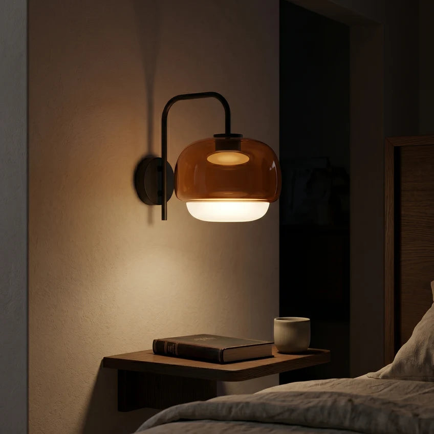 Tove Glass Dome Wall Sconce | Orange, Pink & Green | Qonforta