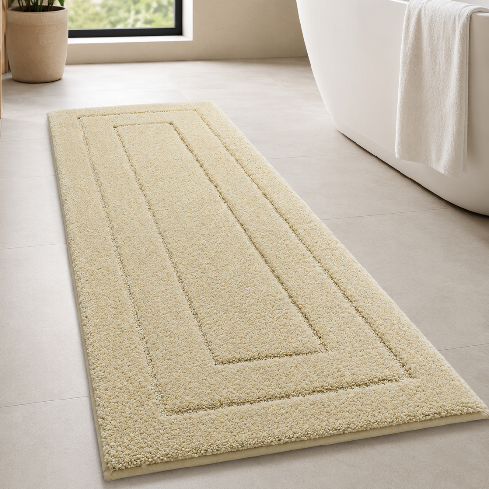 CloudStep Microfiber Bath Mat | Non-Slip TPR Backing | Qonforta